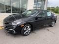 2019 Crystal Black Pearl Honda Civic LX Sedan  photo #2