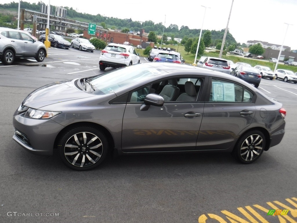 2015 Civic EX-L Sedan - Modern Steel Metallic / Black photo #7