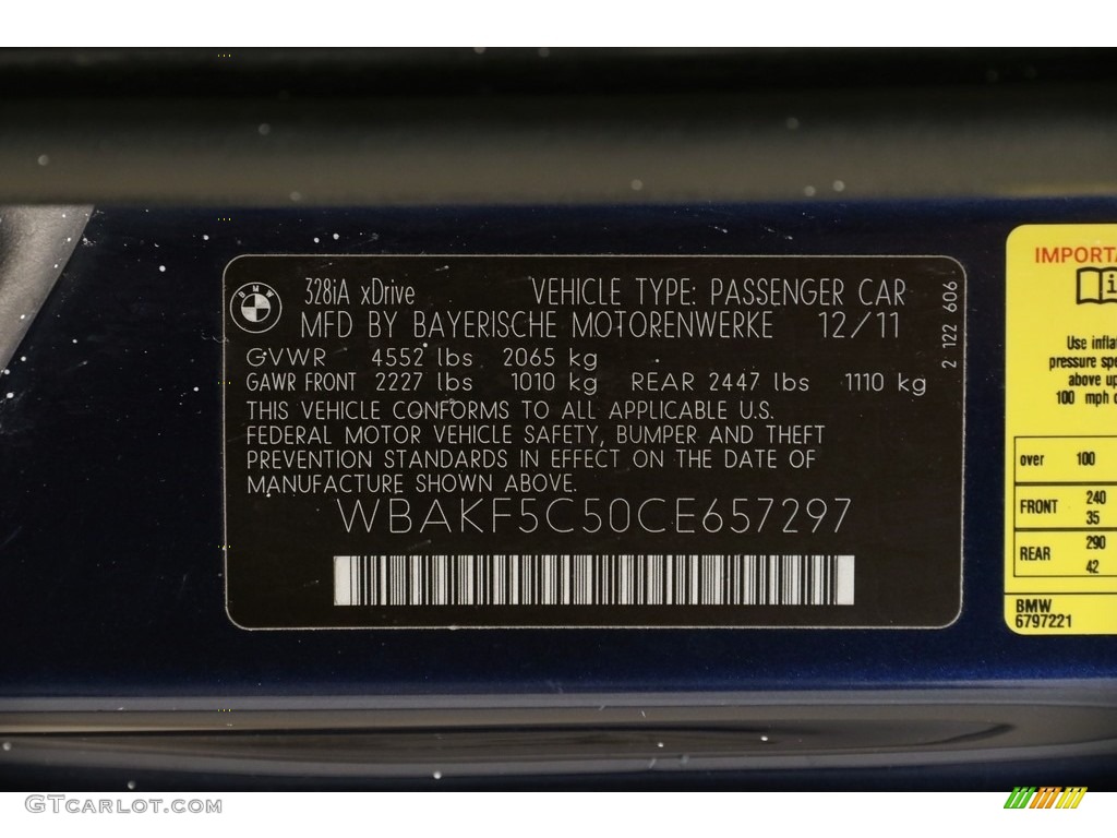 2012 3 Series 328i xDrive Coupe - Deep Sea Blue Metallic / Oyster/Black photo #19