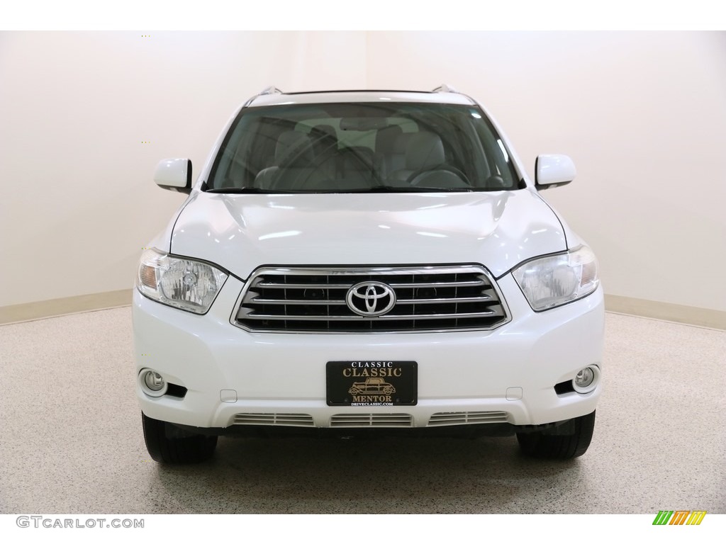 2009 Highlander Limited 4WD - Blizzard White Pearl / Ash photo #2