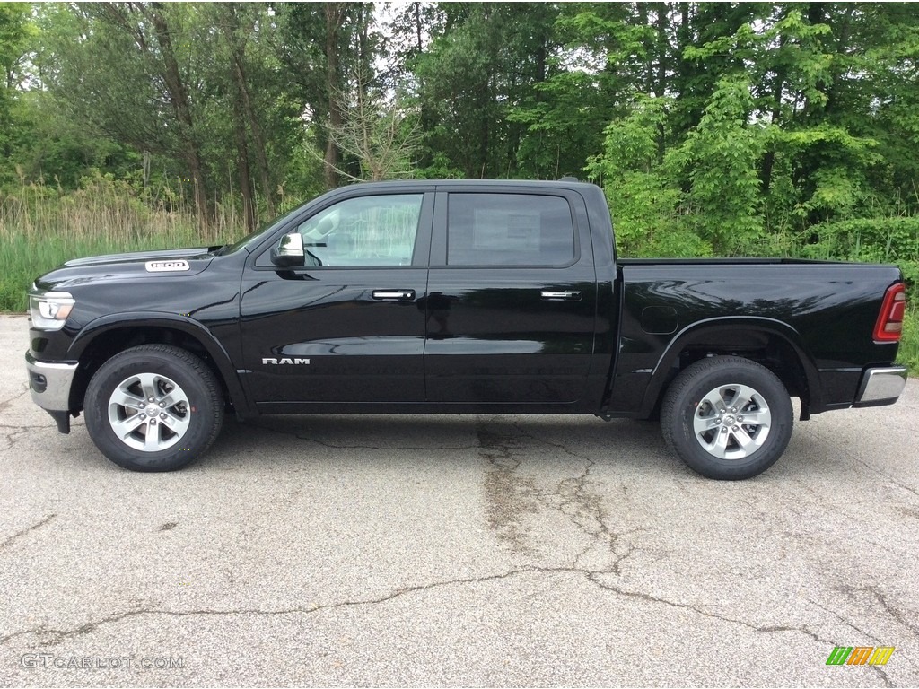 Diamond Black Crystal Pearl 2019 Ram 1500 Laramie Crew Cab 4x4 Exterior Photo #133614500