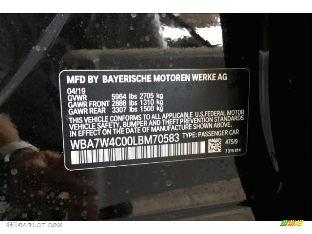 2020 7 Series Color Code 475 for Black Sapphire Metallic Photo #133617644
