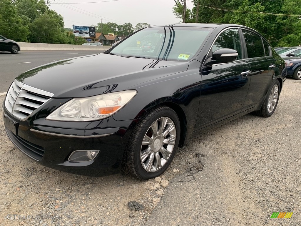 2009 Genesis 3.8 Sedan - Black Noir Pearl / Black photo #7