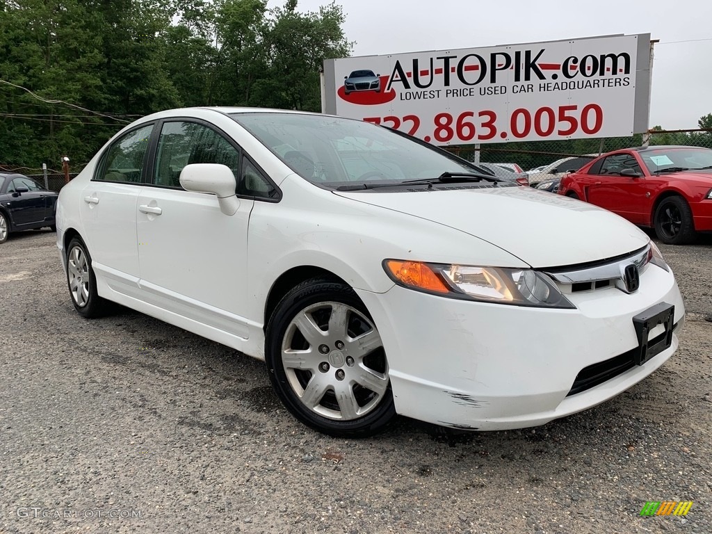 2006 Civic LX Sedan - Taffeta White / Ivory photo #1