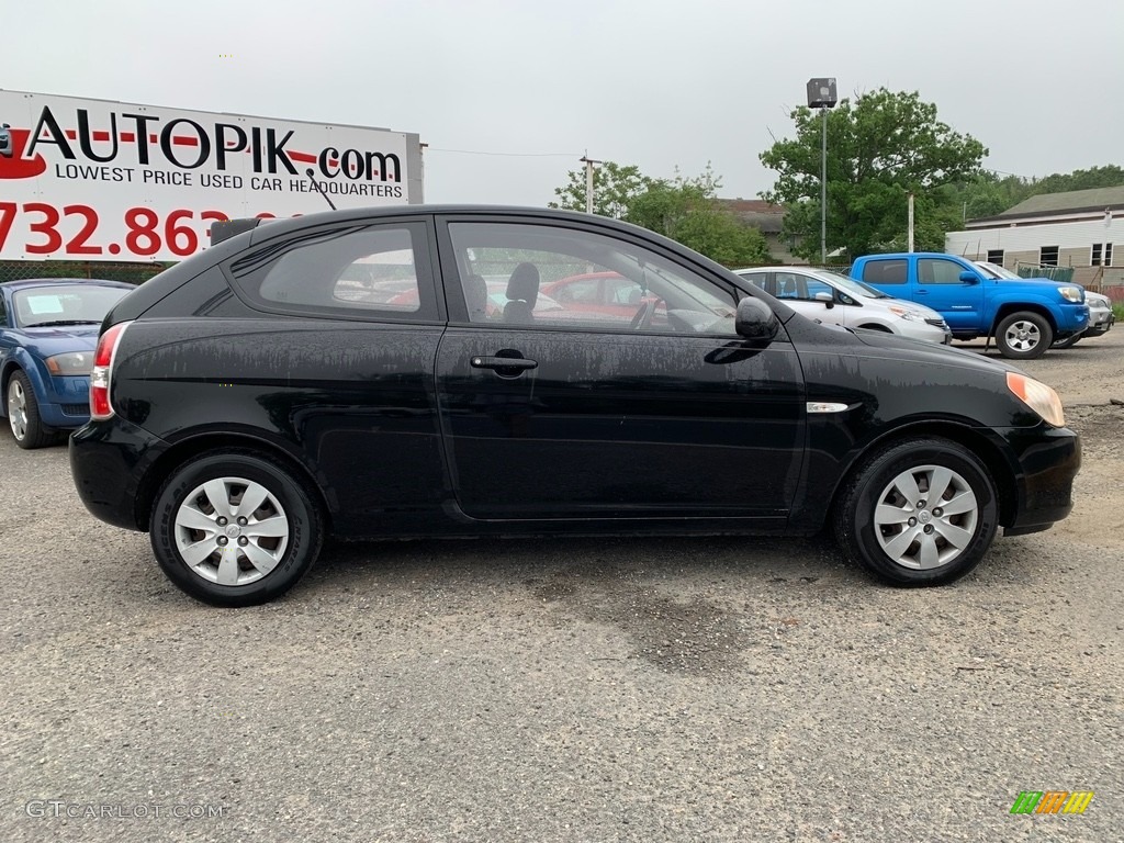 2008 Accent GS Coupe - Ebony Black / Gray photo #2