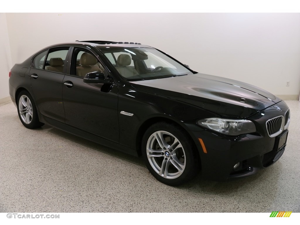 2016 5 Series 528i xDrive Sedan - Jet Black / Venetian Beige/Black photo #1