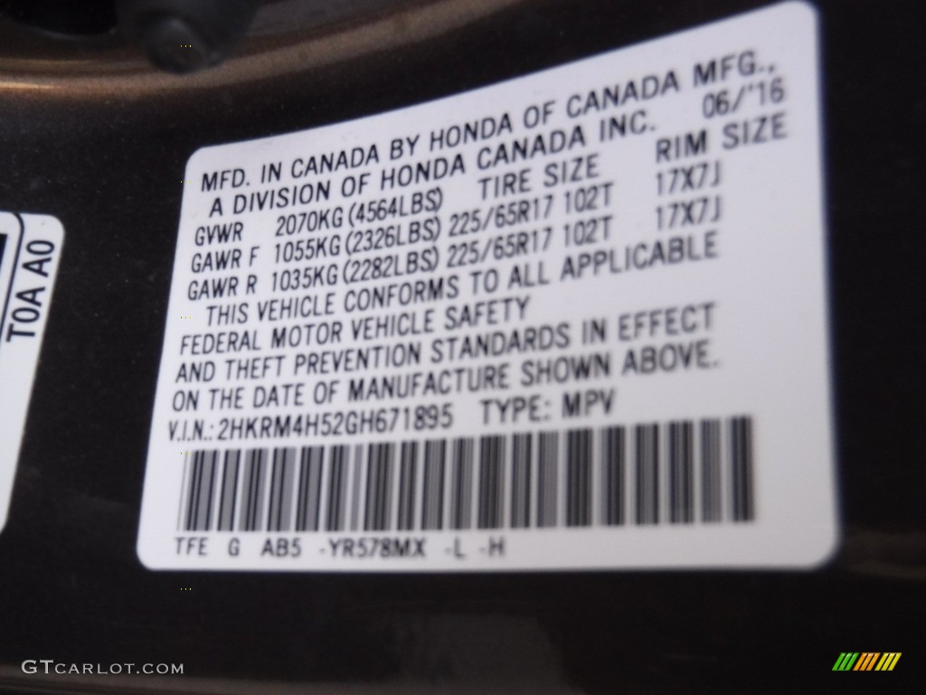 2016 CR-V EX AWD - Urban Titanium Metallic / Beige photo #24