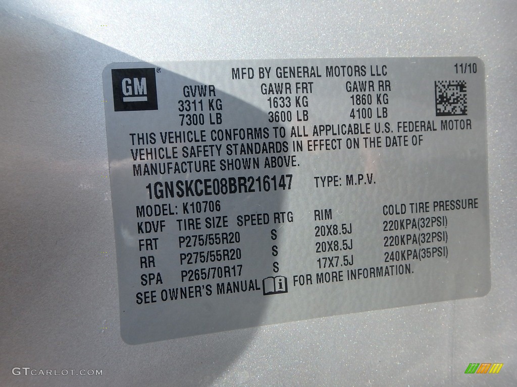 2011 Tahoe LTZ 4x4 - Sheer Silver Metallic / Ebony photo #23