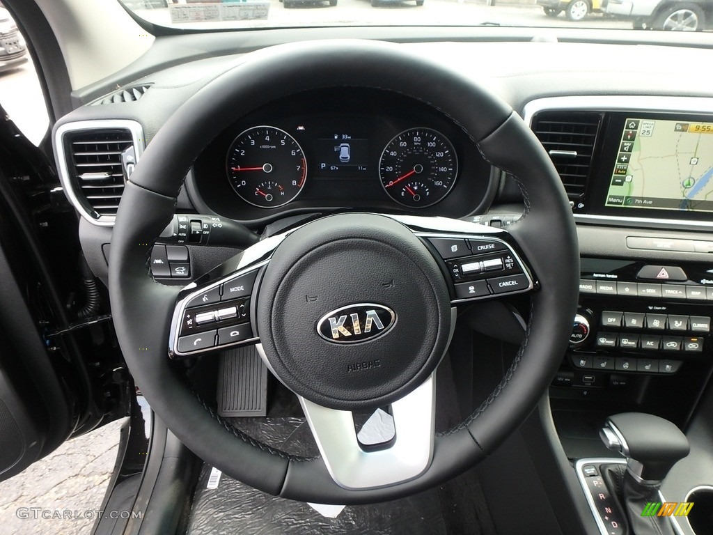 2020 Kia Sportage EX AWD Black Steering Wheel Photo #133637926