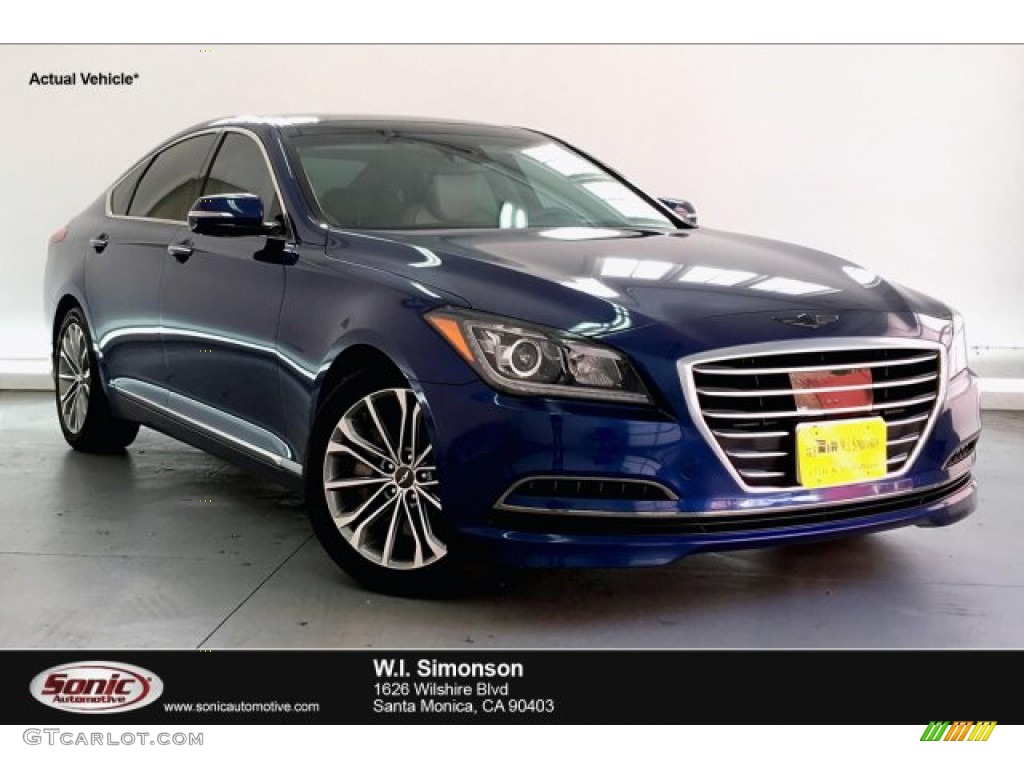 2015 Genesis 3.8 Sedan - Ibiza Blue / Ivory photo #1