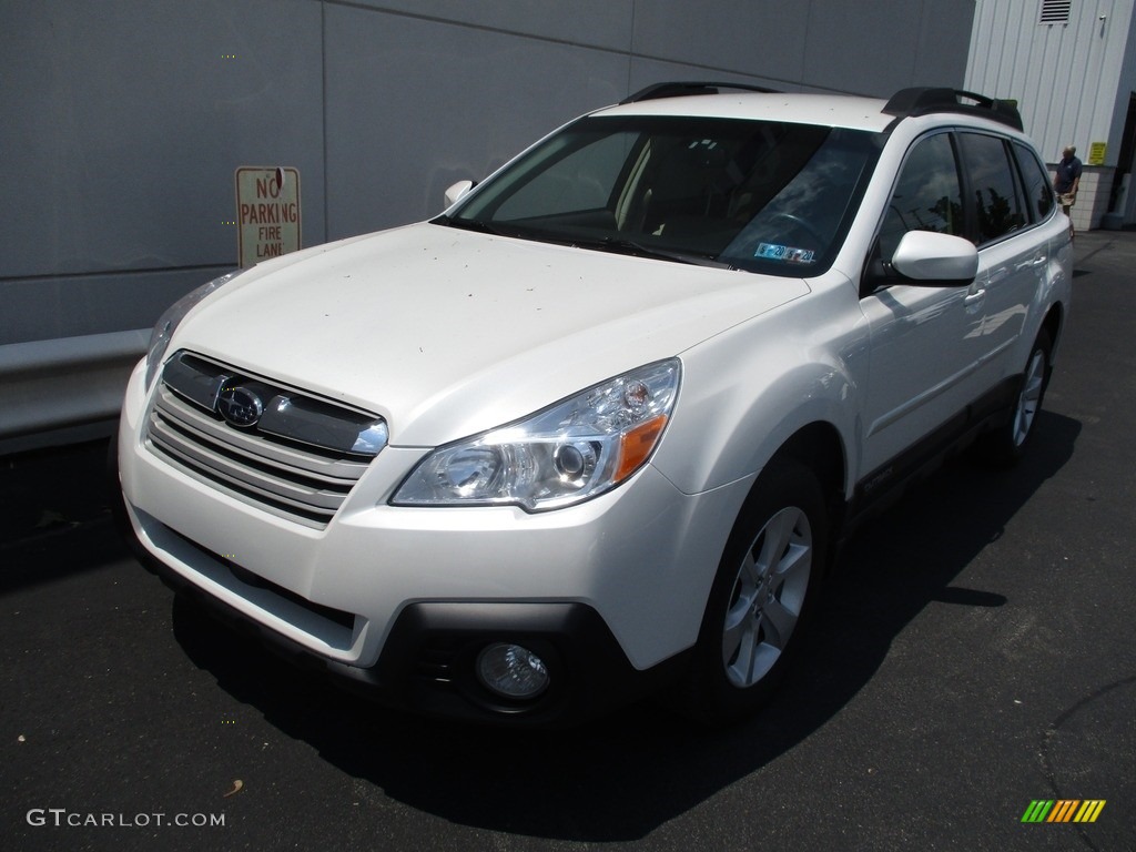 2014 Outback 2.5i Premium - Satin White Pearl / Ivory photo #9