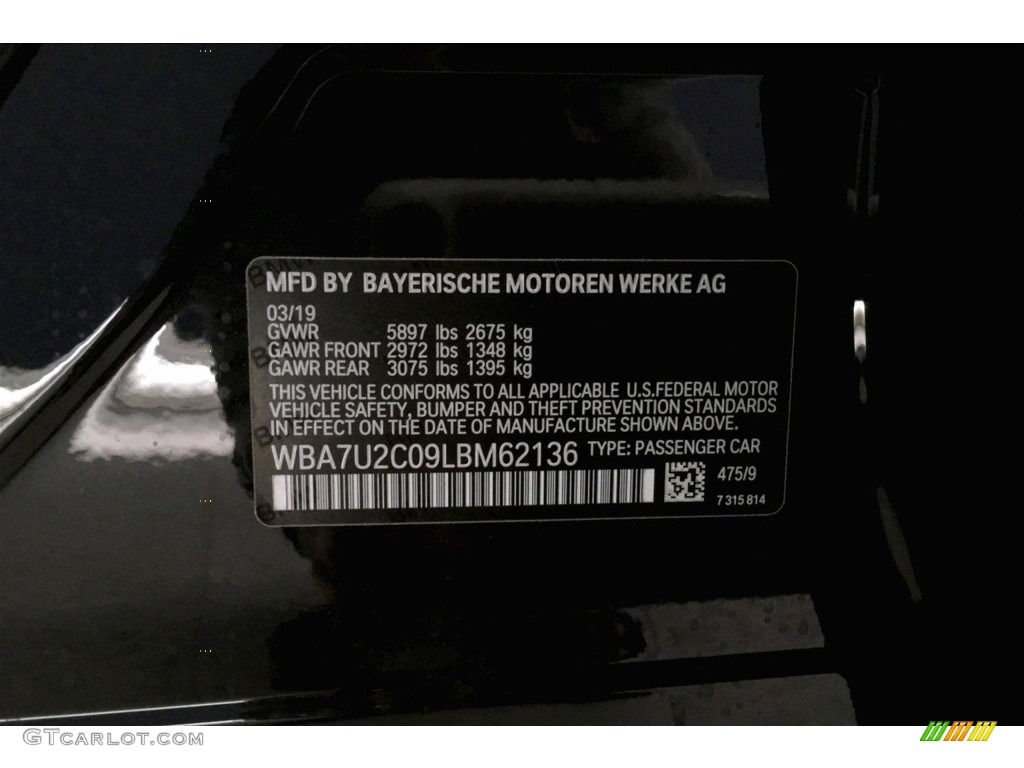 2020 7 Series 750i xDrive Sedan - Black Sapphire Metallic / Black photo #8