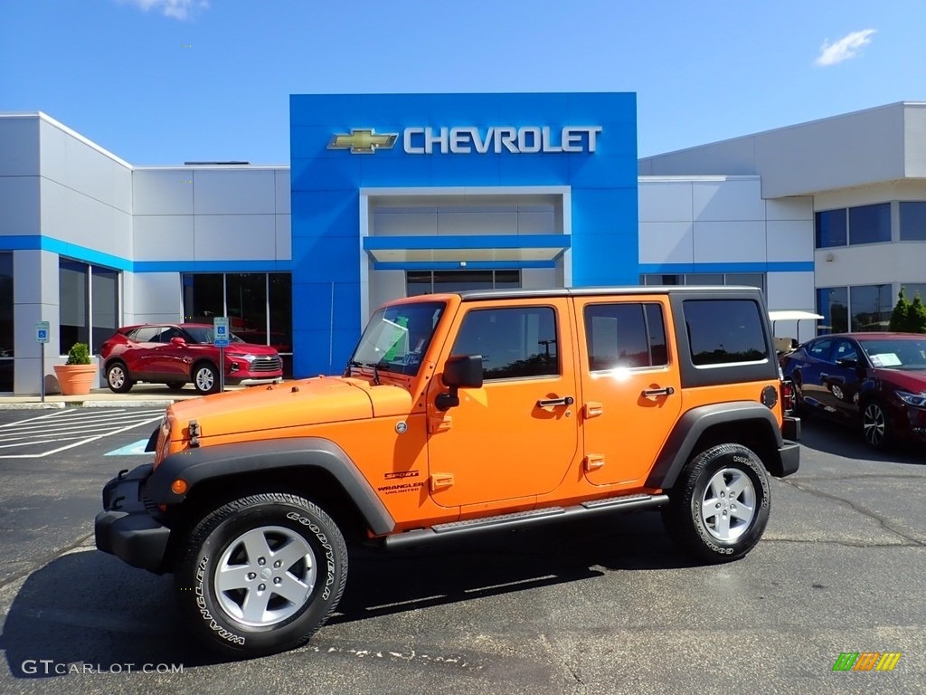 2012 Wrangler Unlimited Sport 4x4 - Crush Orange / Black photo #1