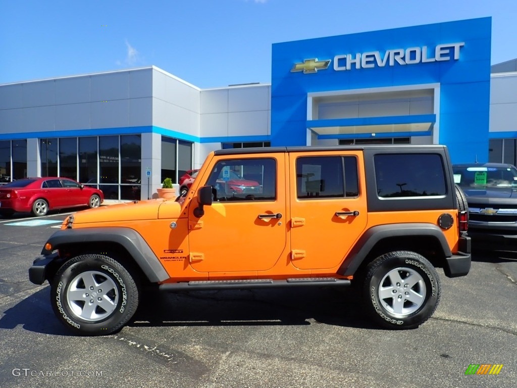 2012 Wrangler Unlimited Sport 4x4 - Crush Orange / Black photo #3