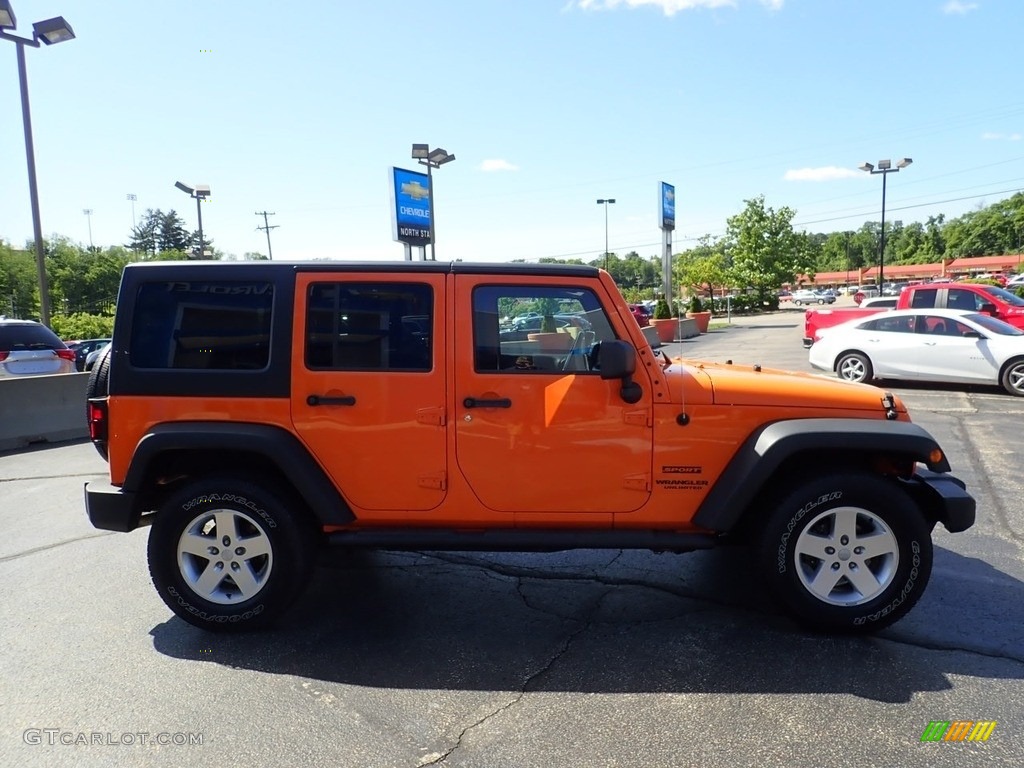 2012 Wrangler Unlimited Sport 4x4 - Crush Orange / Black photo #9