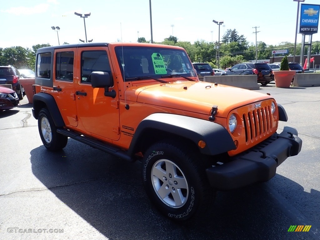 2012 Wrangler Unlimited Sport 4x4 - Crush Orange / Black photo #10