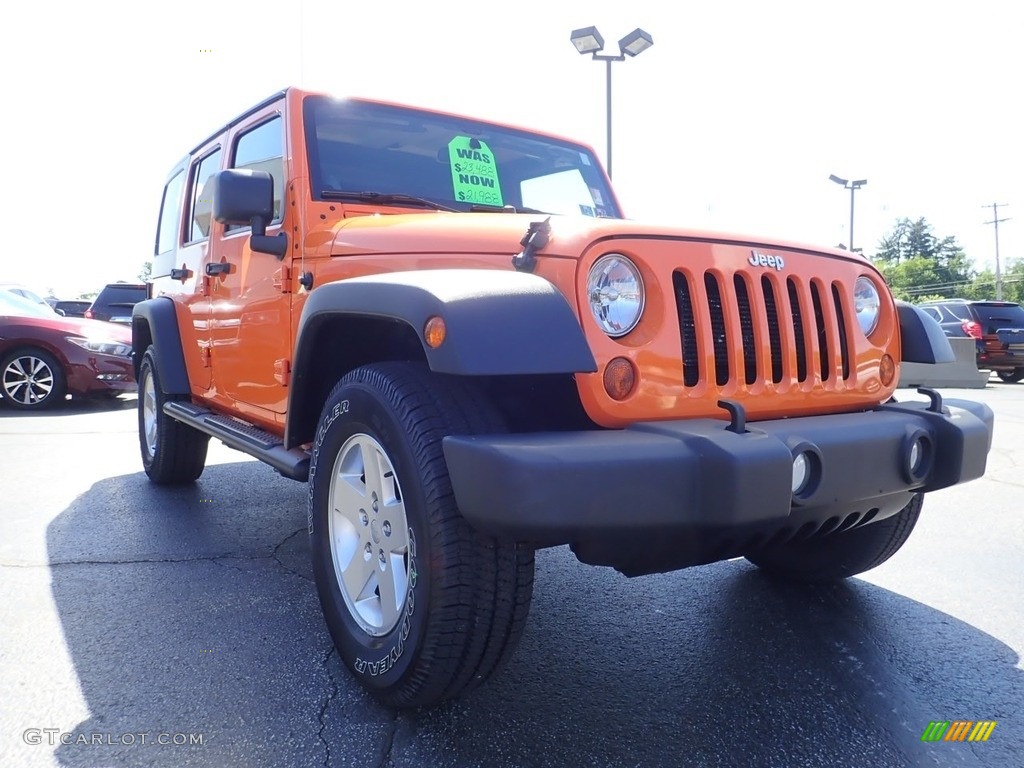 2012 Wrangler Unlimited Sport 4x4 - Crush Orange / Black photo #11