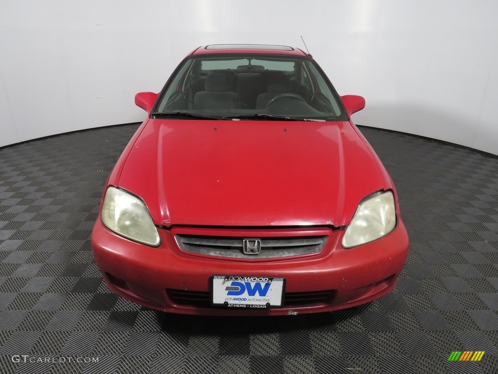 2000 Civic EX Coupe - Flamenco Black Pearl / Dark Gray photo #4