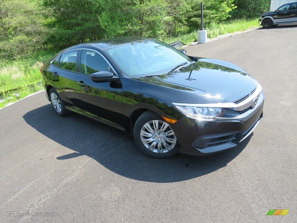 2017 Civic LX Sedan - Crystal Black Pearl / Black photo #4