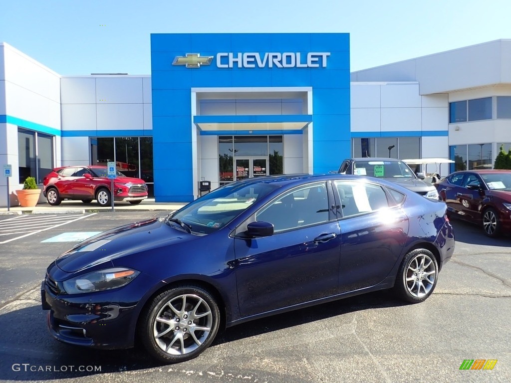 2015 Dart SXT - True Blue Pearl / Black/Light Tungsten Accent Stitching photo #1