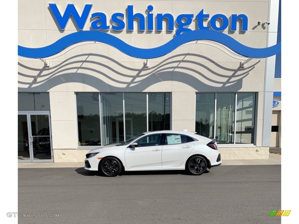 2019 Civic EX Hatchback - Taffeta White / Ivory photo #1