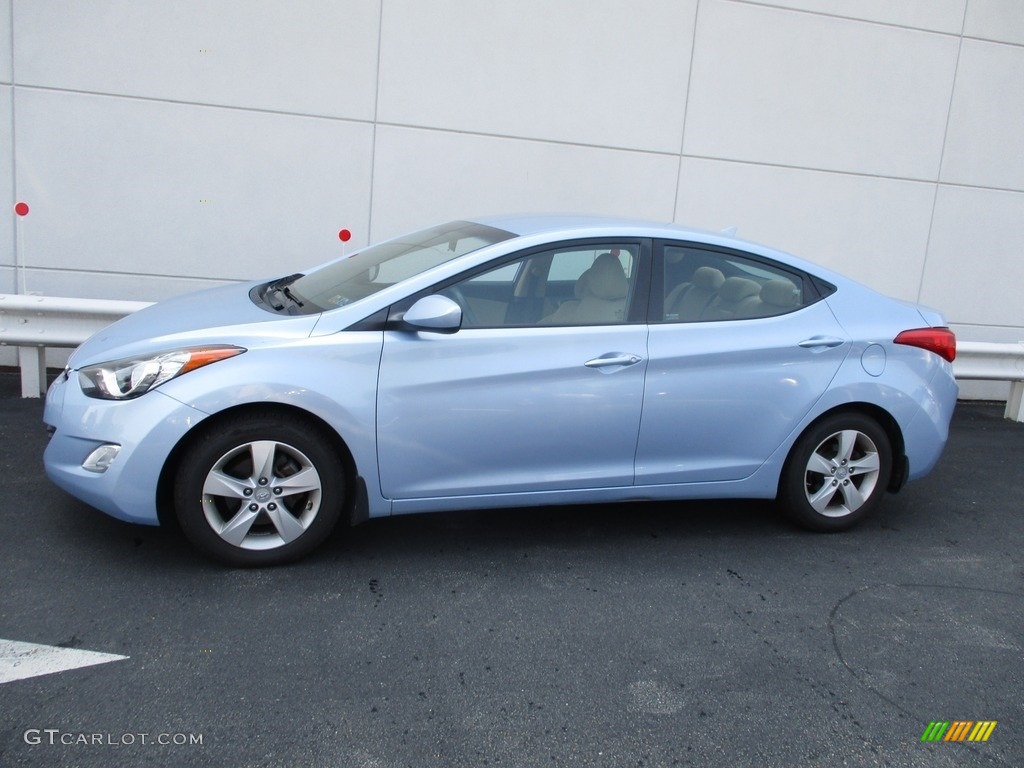 2012 Elantra GLS - Blue Sky Metallic / Beige photo #2