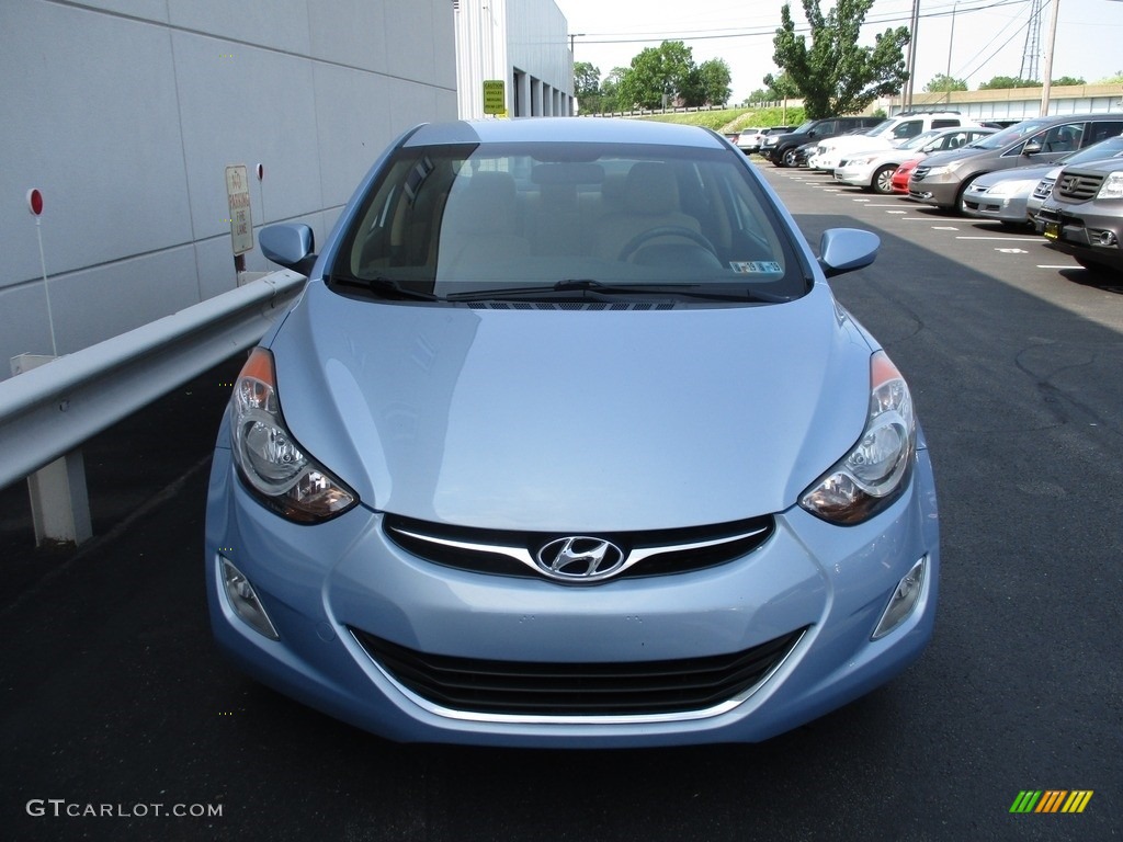 2012 Elantra GLS - Blue Sky Metallic / Beige photo #8
