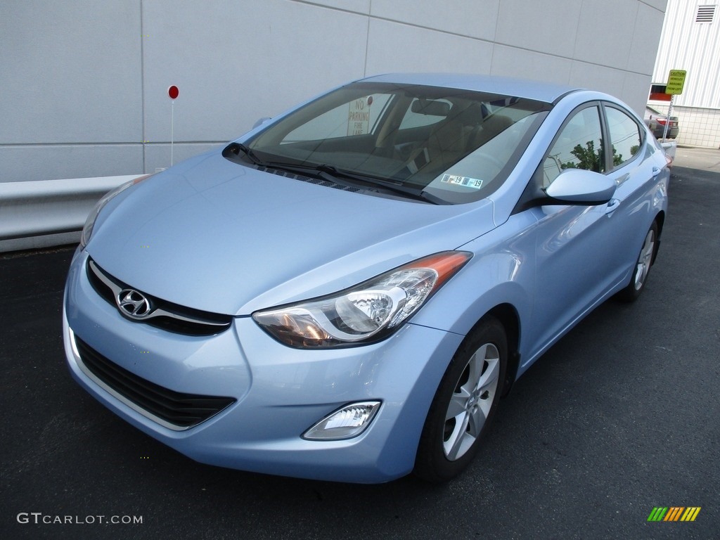 2012 Elantra GLS - Blue Sky Metallic / Beige photo #9