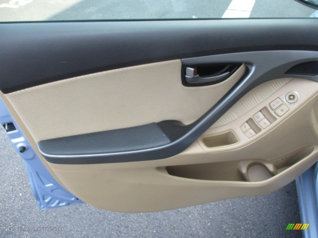 2012 Elantra GLS - Blue Sky Metallic / Beige photo #10