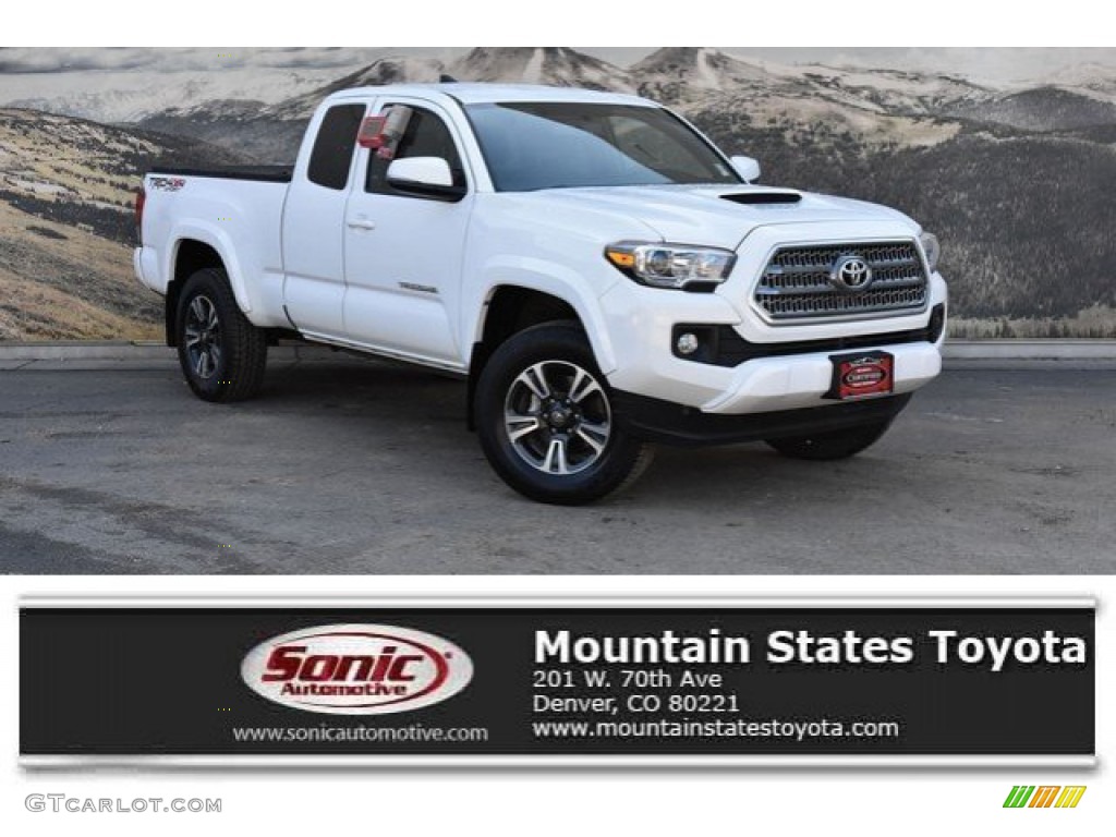 2017 Tacoma TRD Sport Access Cab 4x4 - Super White / TRD Black/Orange photo #1