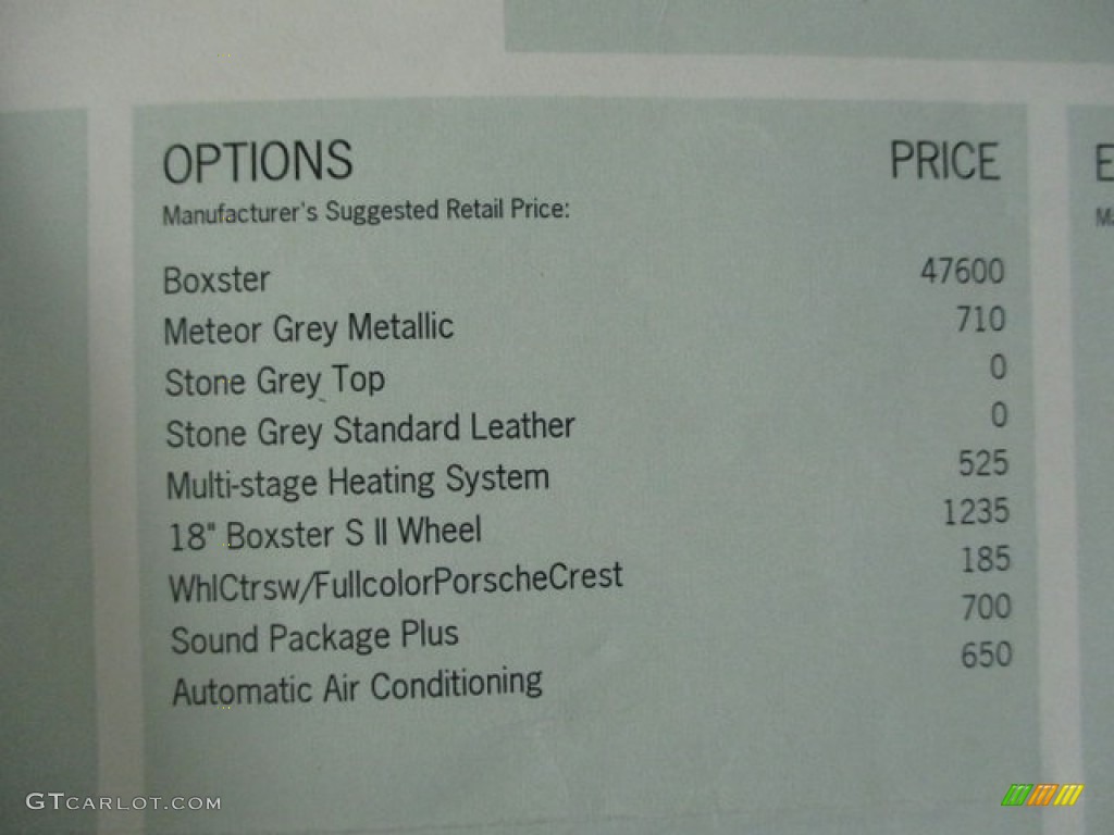 2011 Boxster  - Meteor Grey Metallic / Stone Grey photo #18