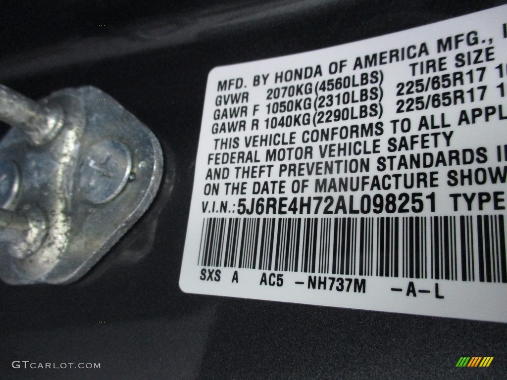 2010 CR-V EX-L AWD - Polished Metal Metallic / Black photo #19
