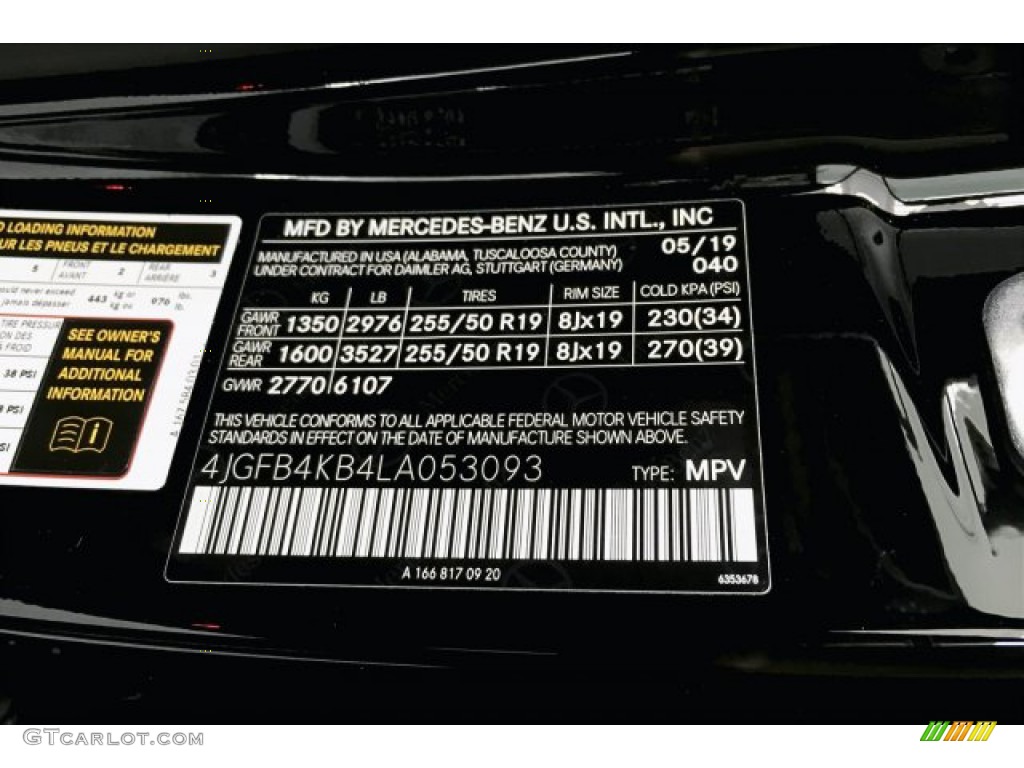 2020 GLE Color Code 040 for Black Photo #133693392