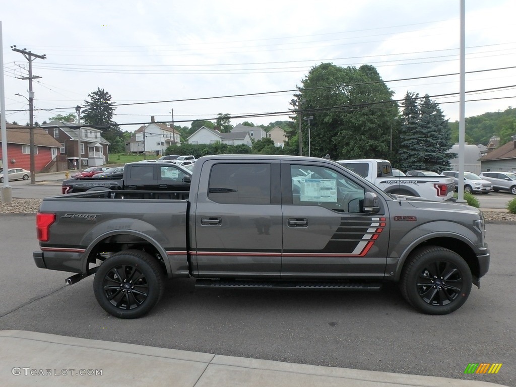 2019 F150 Lariat Sport SuperCrew 4x4 - Magnetic / Sport Black/Red photo #4