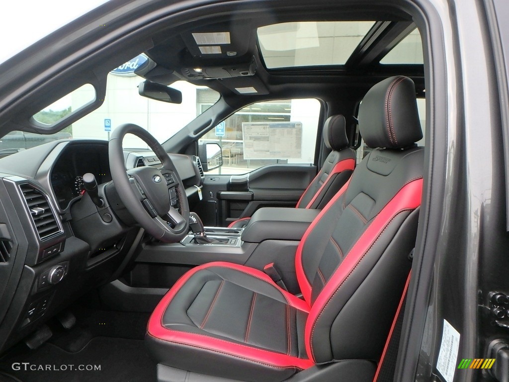 Sport Black/Red Interior 2019 Ford F150 Lariat Sport SuperCrew 4x4 Photo #133696920