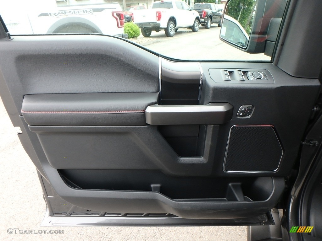 2019 Ford F150 Lariat Sport SuperCrew 4x4 Sport Black/Red Door Panel Photo #133696977