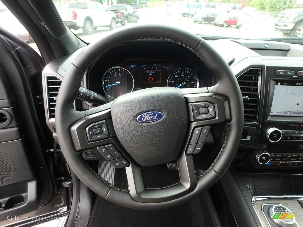 2019 Ford Expedition Limited 4x4 Ebony Steering Wheel Photo #133697478