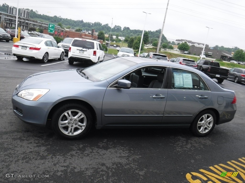 2007 Accord EX-L Sedan - Cool Blue Metallic / Gray photo #7