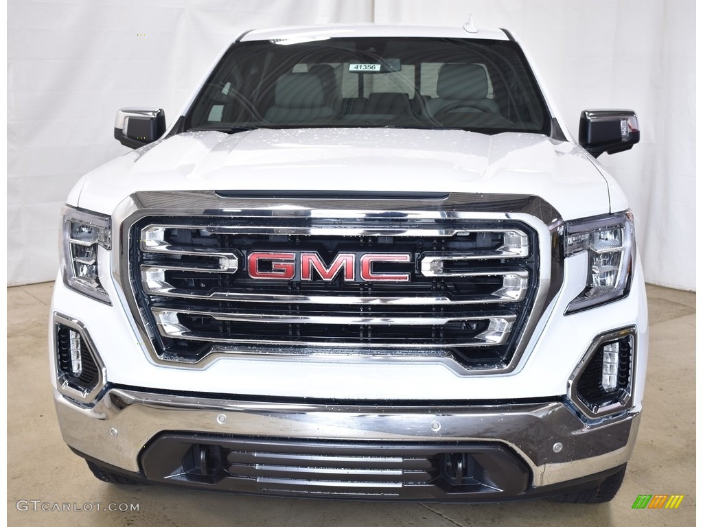 2019 Sierra 1500 SLT Crew Cab 4WD - Summit White / Dark Walnut/­Slate photo #4