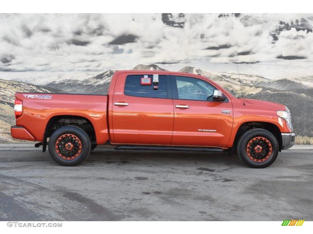2017 Tundra Limited CrewMax 4x4 - Inferno Orange / Black photo #2
