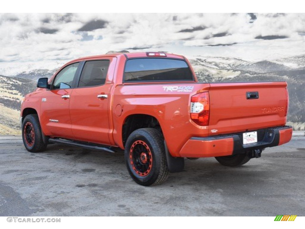 2017 Tundra Limited CrewMax 4x4 - Inferno Orange / Black photo #7