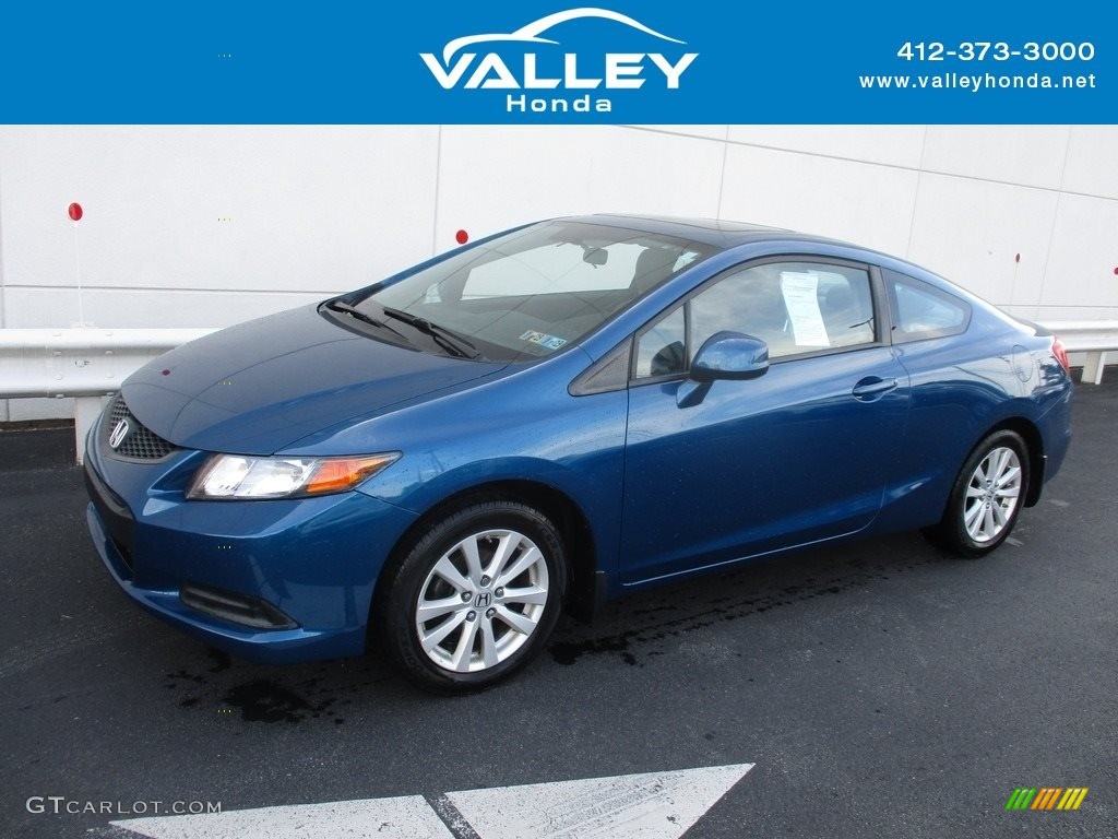 2012 Civic EX Coupe - Dyno Blue Pearl / Gray photo #1