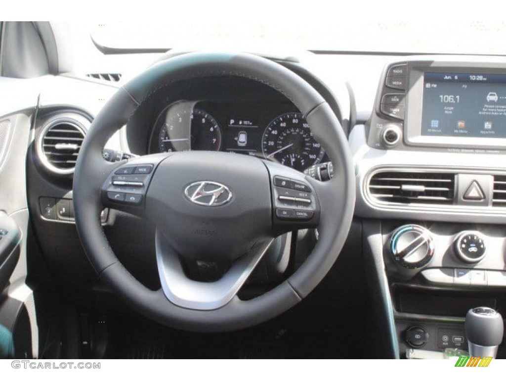 2019 Hyundai Kona SEL Gray/Black Steering Wheel Photo #133721477