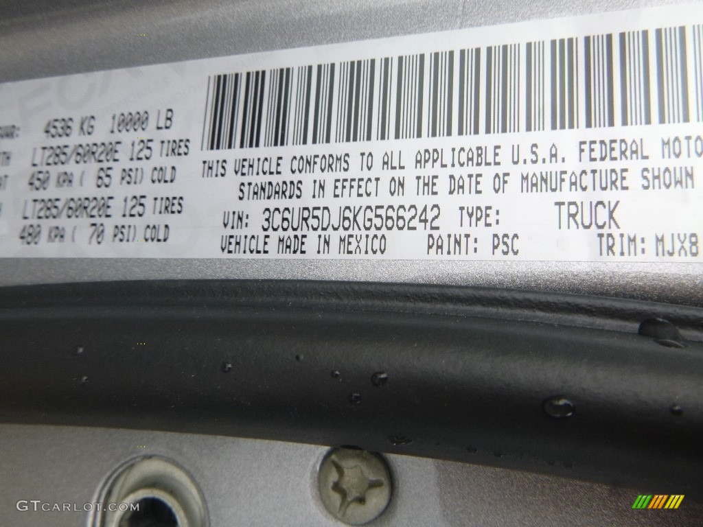 2019 2500 Color Code PSC for Billet Silver Metallic Photo #133722584