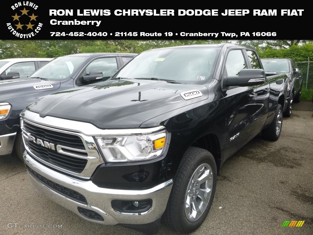 2019 1500 Big Horn Quad Cab 4x4 - Diamond Black Crystal Pearl / Black photo #1