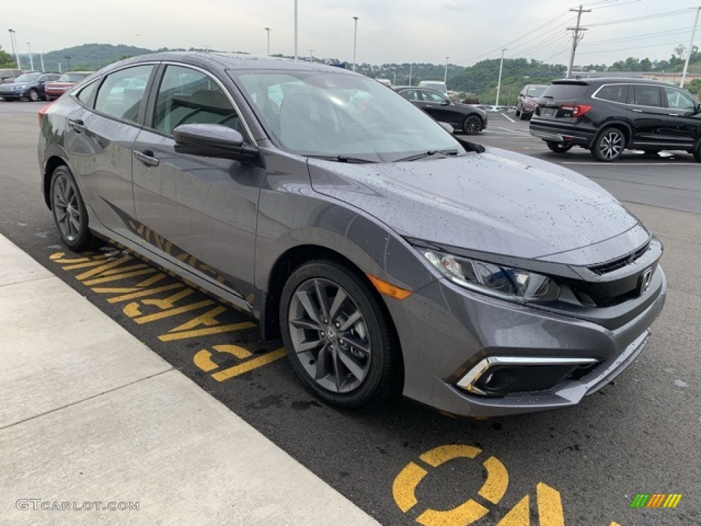 Modern Steel Metallic 2019 Honda Civic EX-L Sedan Exterior Photo #133738483