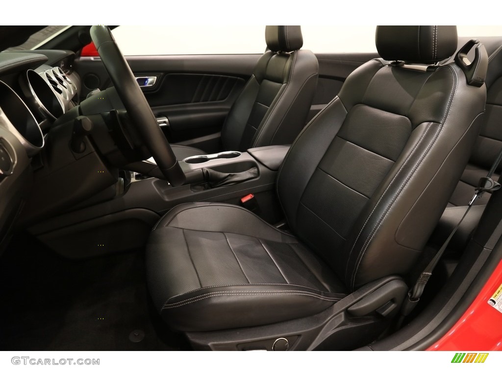 Ebony Interior 2019 Ford Mustang EcoBoost Premium Convertible Photo #133740506