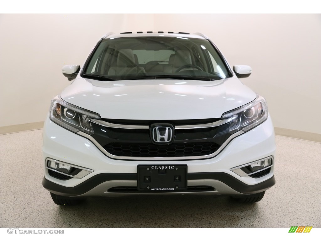 2015 CR-V Touring - White Diamond Pearl / Beige photo #2