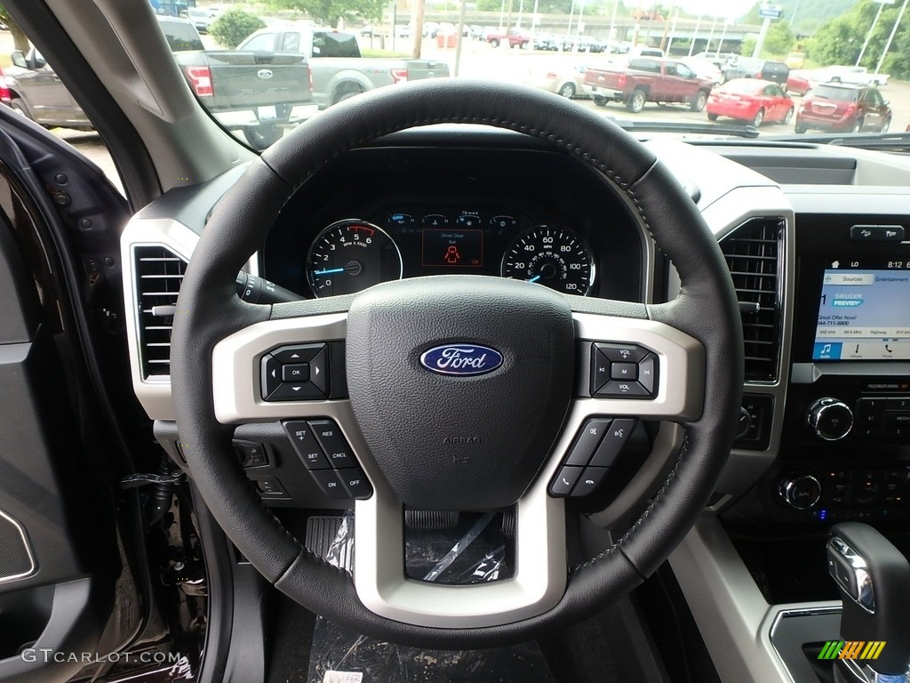 2019 Ford F150 Lariat SuperCrew 4x4 Black Steering Wheel Photo #133744795