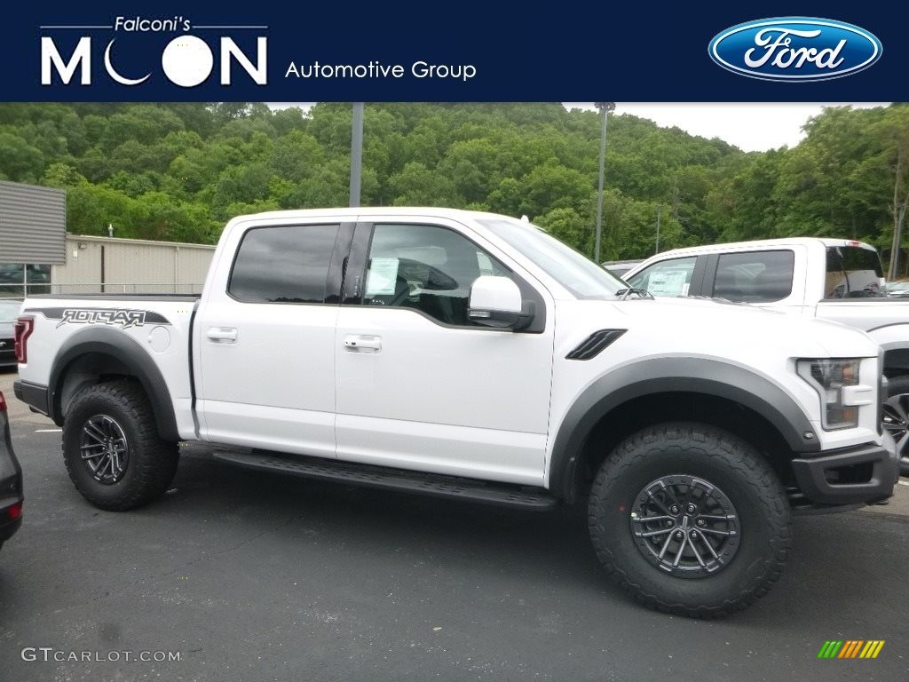 2019 F150 SVT Raptor SuperCrew 4x4 - Oxford White / Raptor Black/Unique Blue Accent photo #1